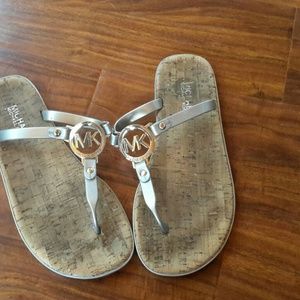 Michael kors silver sandals 8
